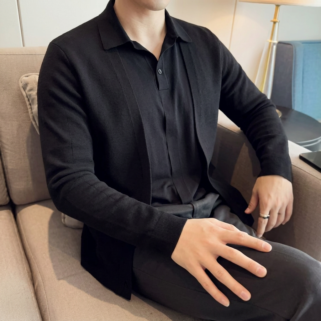 Merriton Layered-Collar Knit Jumper - Black