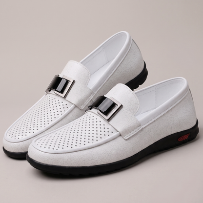 Midhurst Buckle Slip-On Shoes - Pearl Perforated