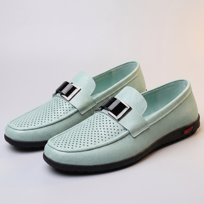 Midhurst Buckle Slip-On Shoes - Sea Foam Perforated