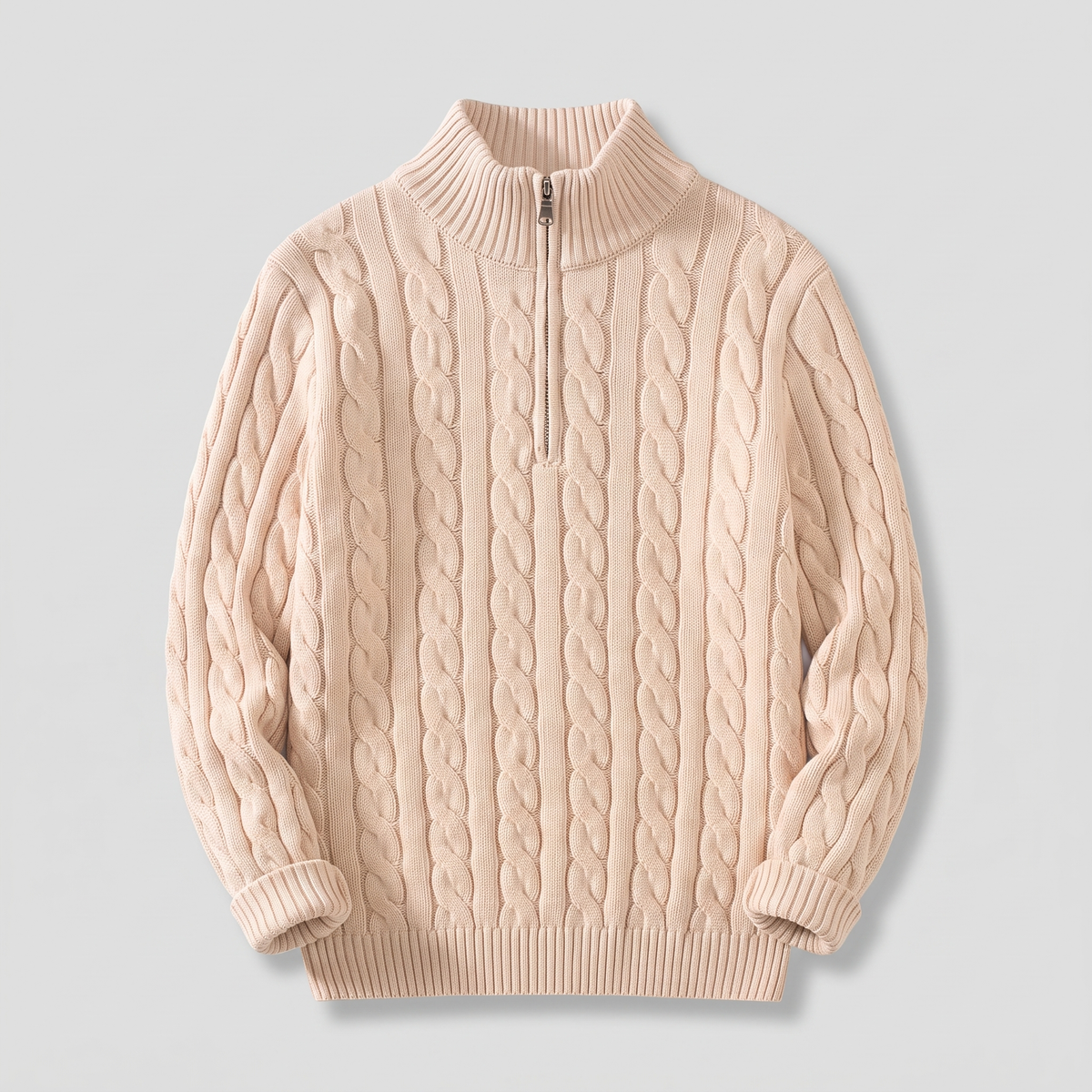 Milano Cotton Knit Sweater - Apricot