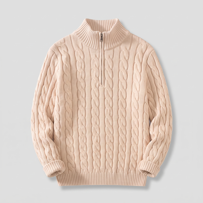 Milano Cotton Knit Sweater - Apricot
