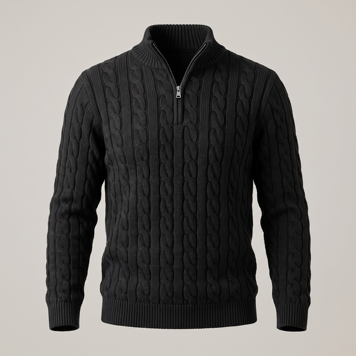 Milano Cotton Knit Sweater - Black