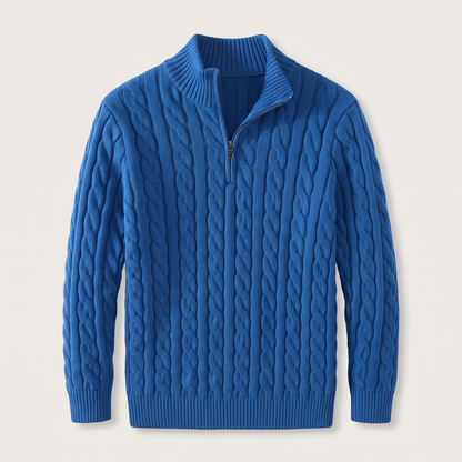 Milano Cotton Knit Sweater - Blue