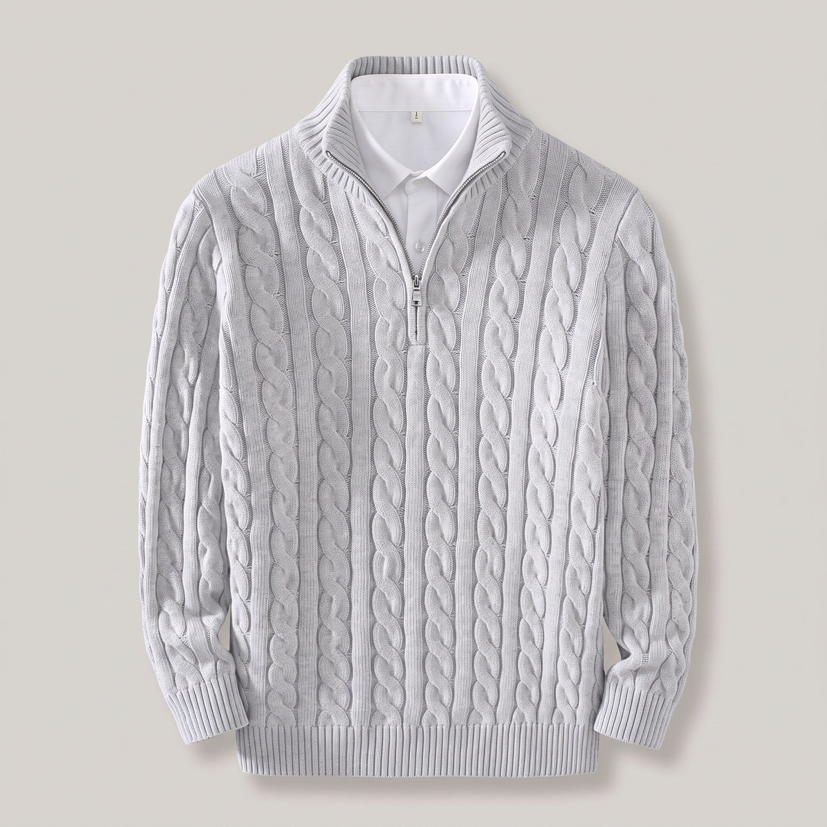 Milano Cotton Knit Sweater - Grey
