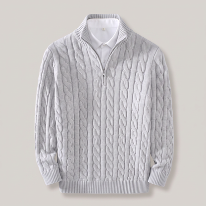 Milano Cotton Knit Sweater - Grey