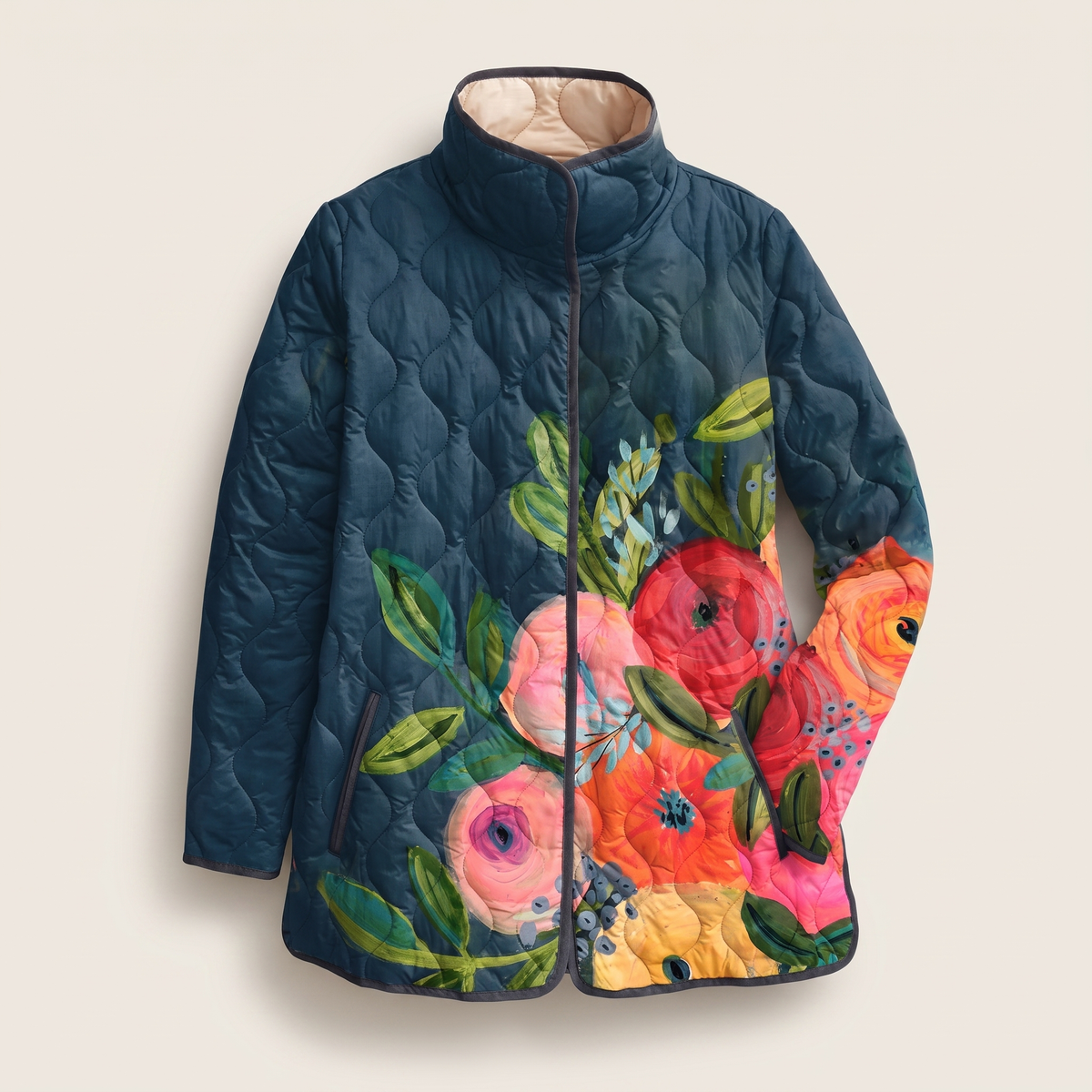 Mira Quilted Jacket - Dark blue