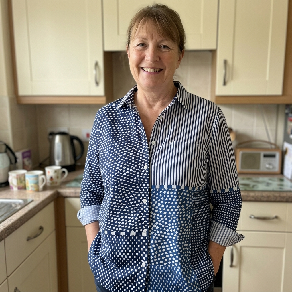 Mirewick Patchwork Button Blouse