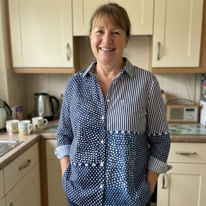 Mirewick Patchwork Button Blouse