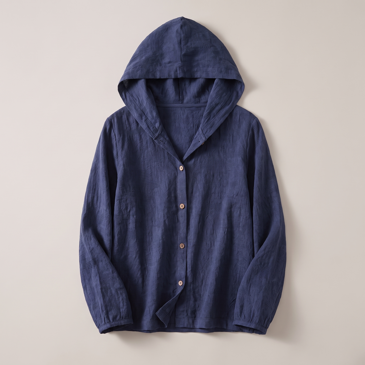 Miri Linen Hoodie - Navy Blue