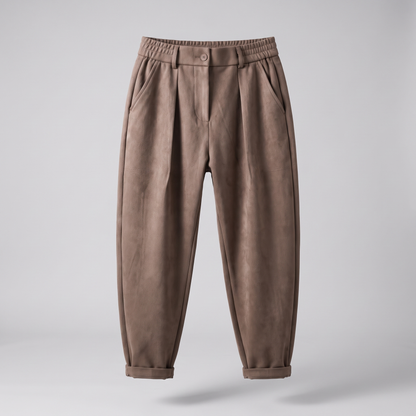 Modern Fit Men’s Trousers - Cream Brown