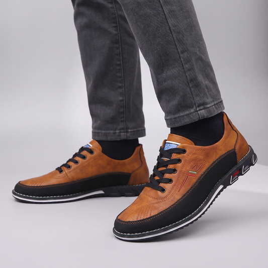 Modern Support Leather-Look Trainers