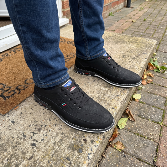 Modern Support Leather-Look Trainers