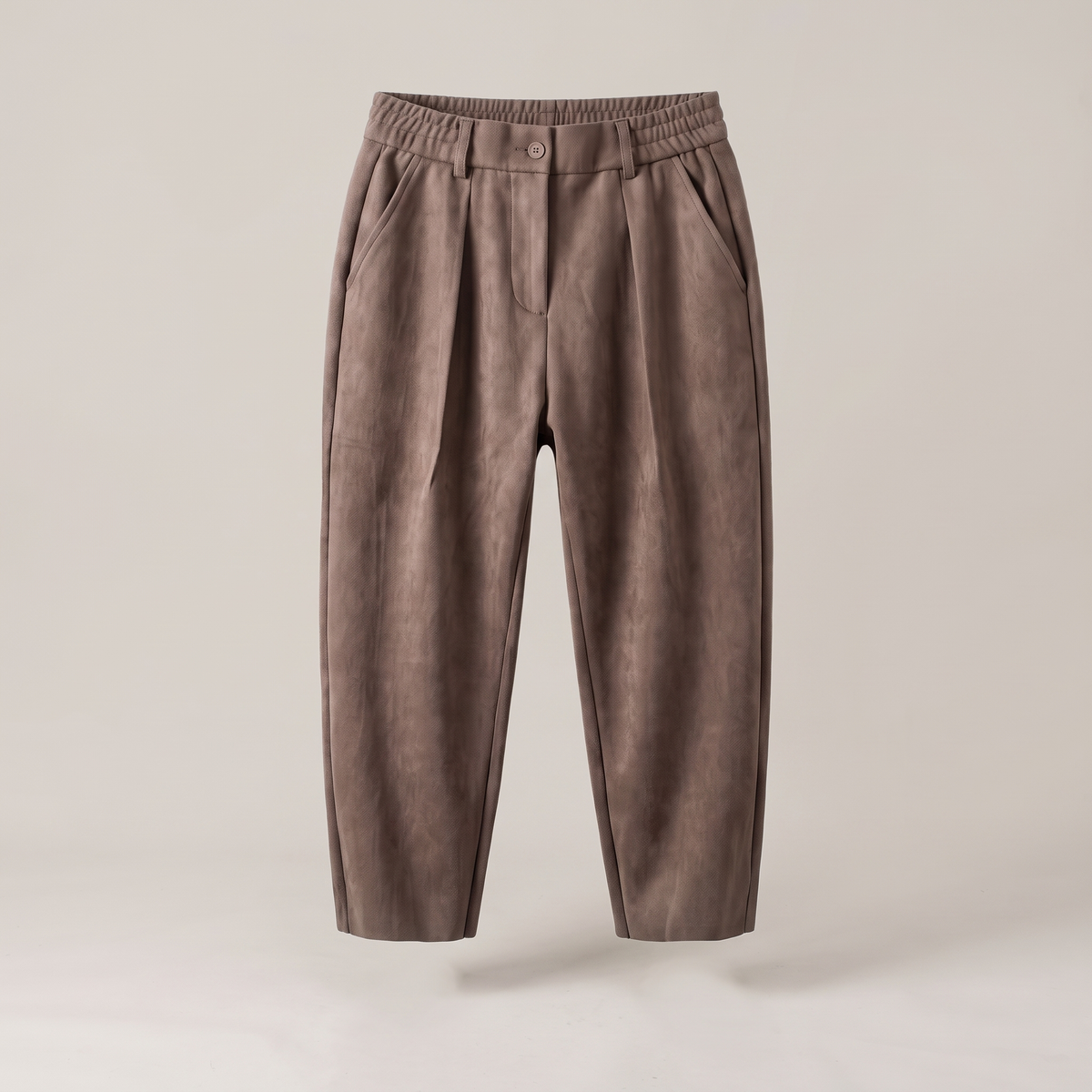 Modern Tailored Jogger Trousers - Brown
