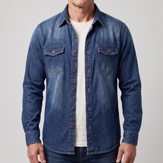 Modern Utility Denim Shirt