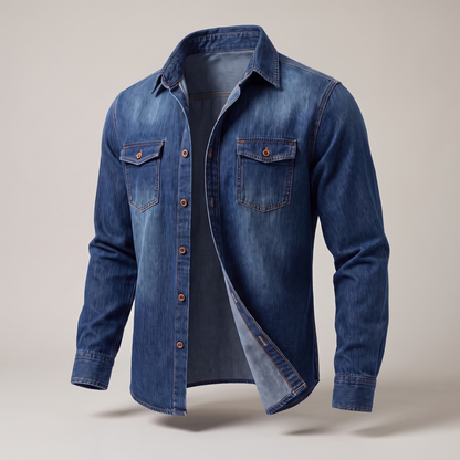 Modern Utility Denim Shirt - Black
