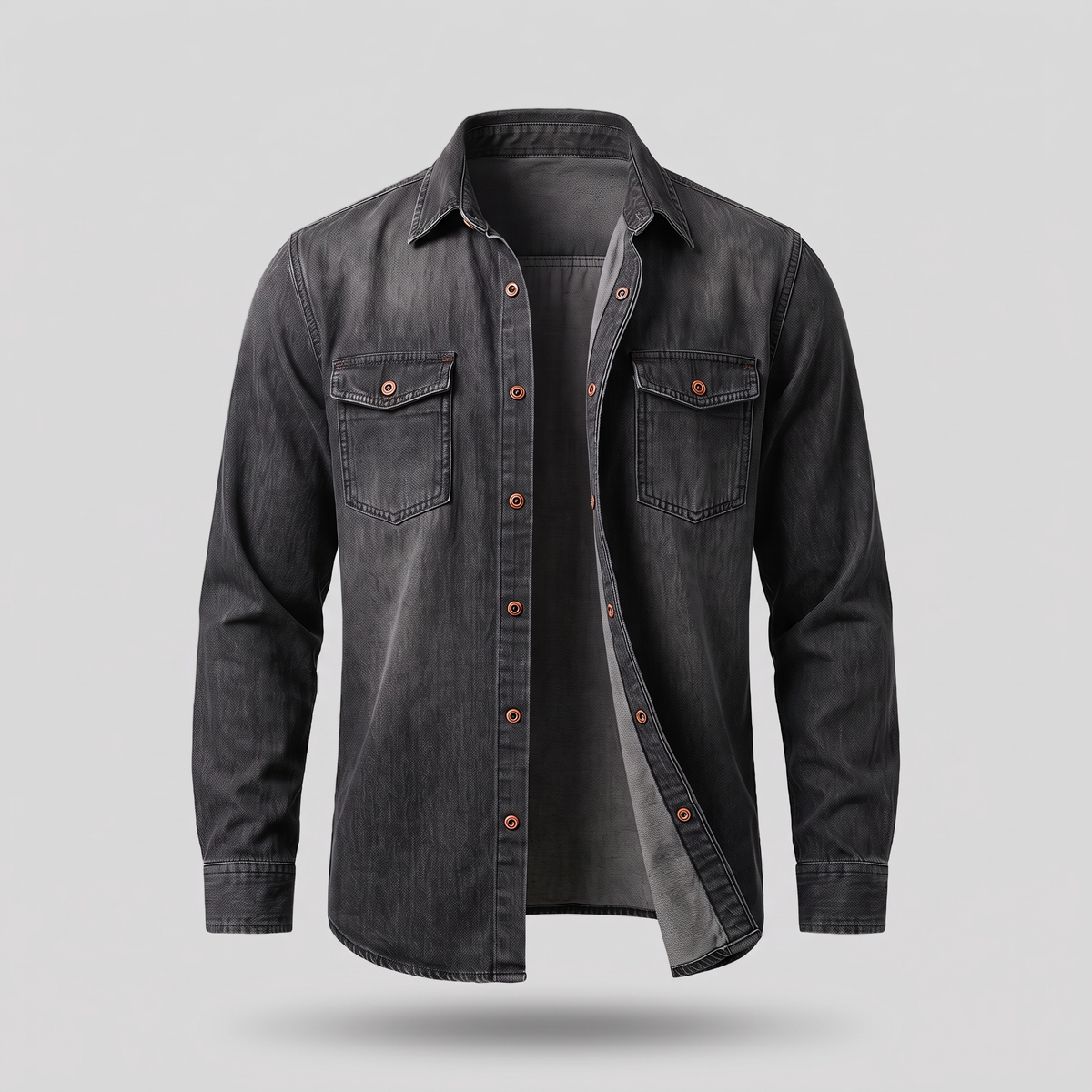 Modern Utility Denim Shirt - Blue
