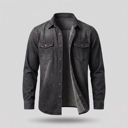 Modern Utility Denim Shirt - Blue