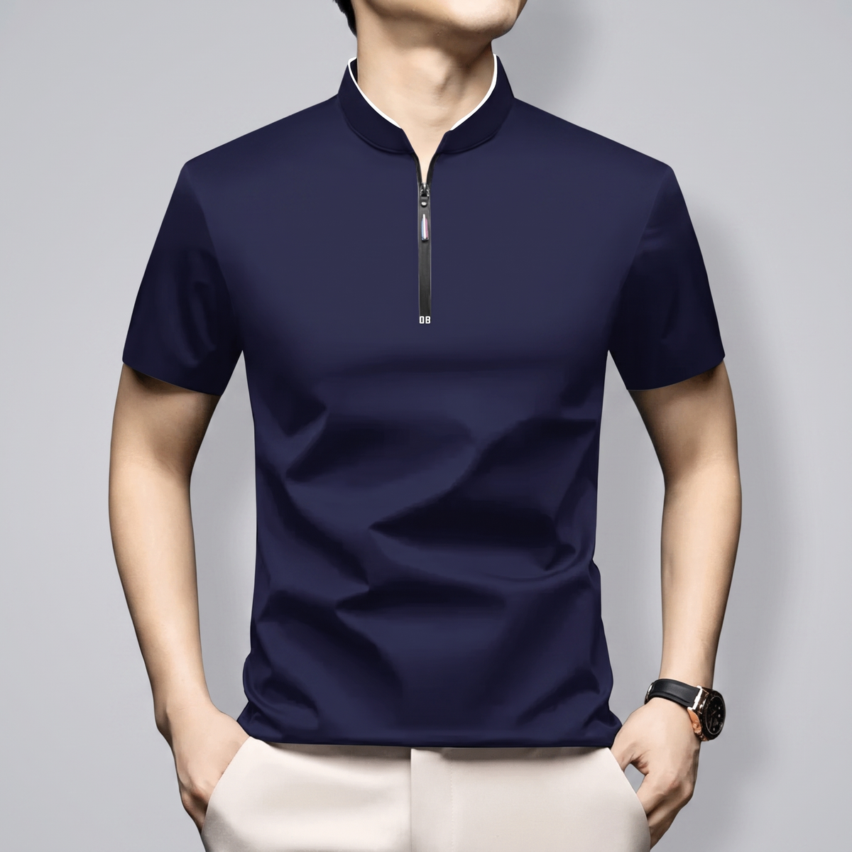Montague Premium Half-Zip Polo - Navy