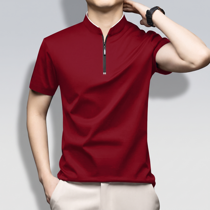 Montague Premium Half-Zip Polo - Red