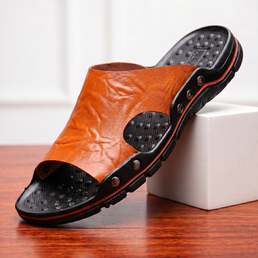 Monterosso Leather-Look Sandals - Orange