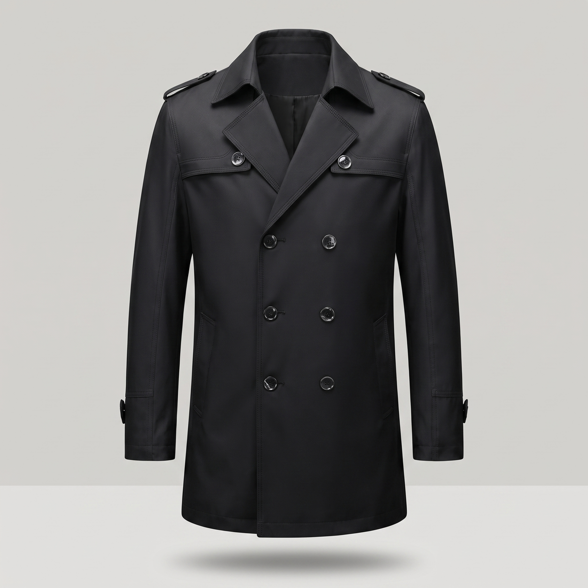 Montford Detachable Liner Trench Coat - Black