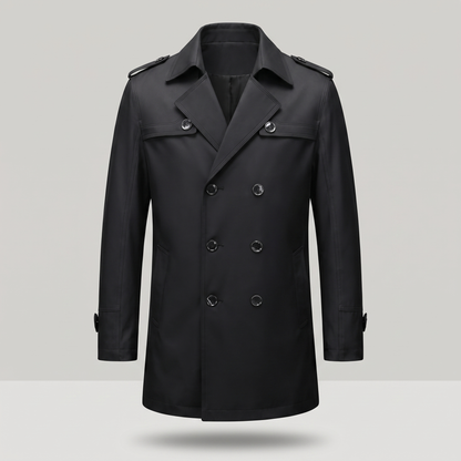 Montford Detachable Liner Trench Coat - Black