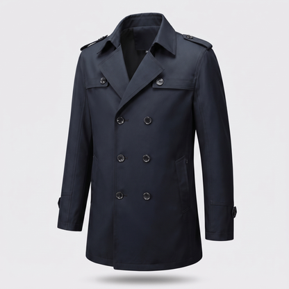 Montford Detachable Liner Trench Coat - Navy Blue