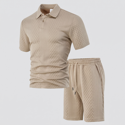 Montford Jacquard Polo Set - Khaki