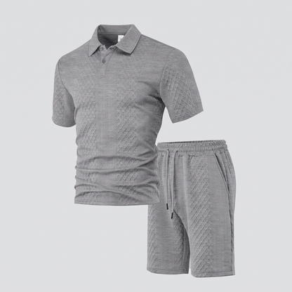 Montford Jacquard Polo Set - Light Grey