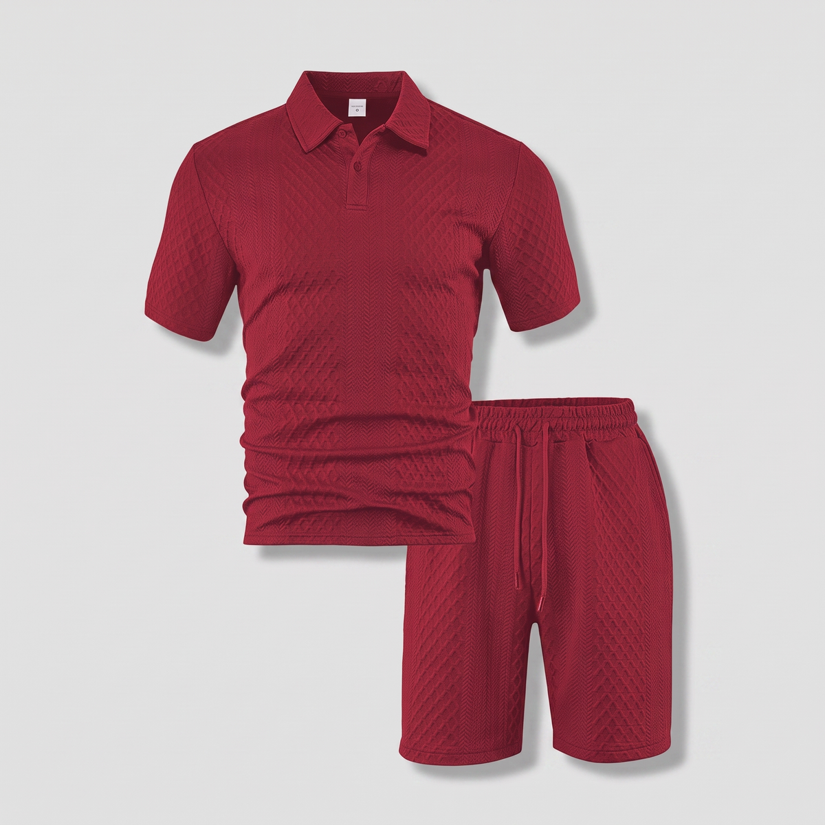 Montford Jacquard Polo Set - Red