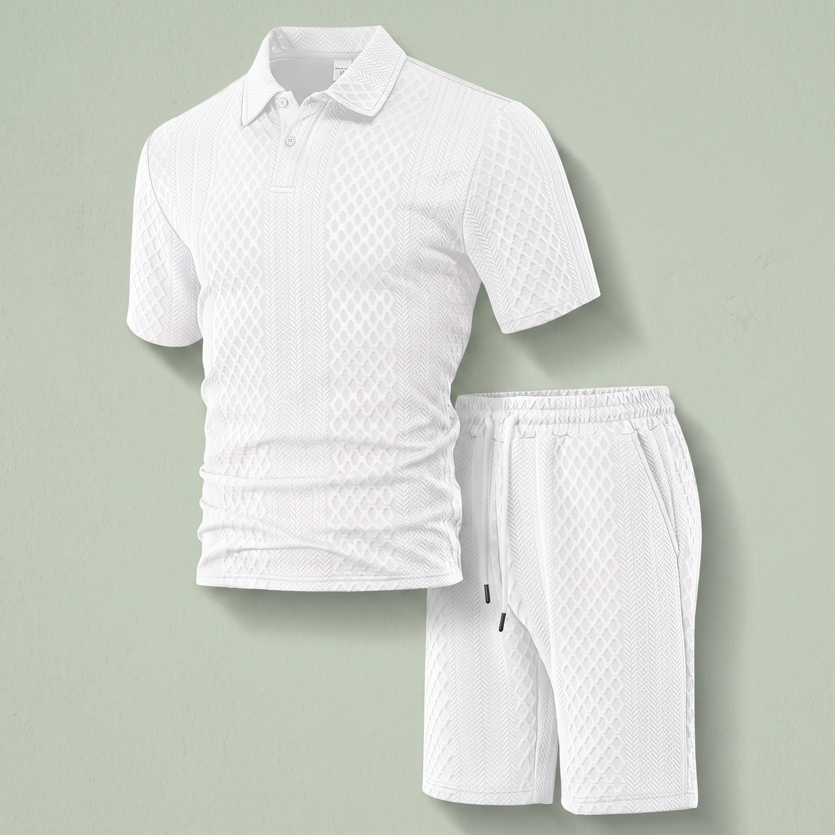 Montford Jacquard Polo Set - White