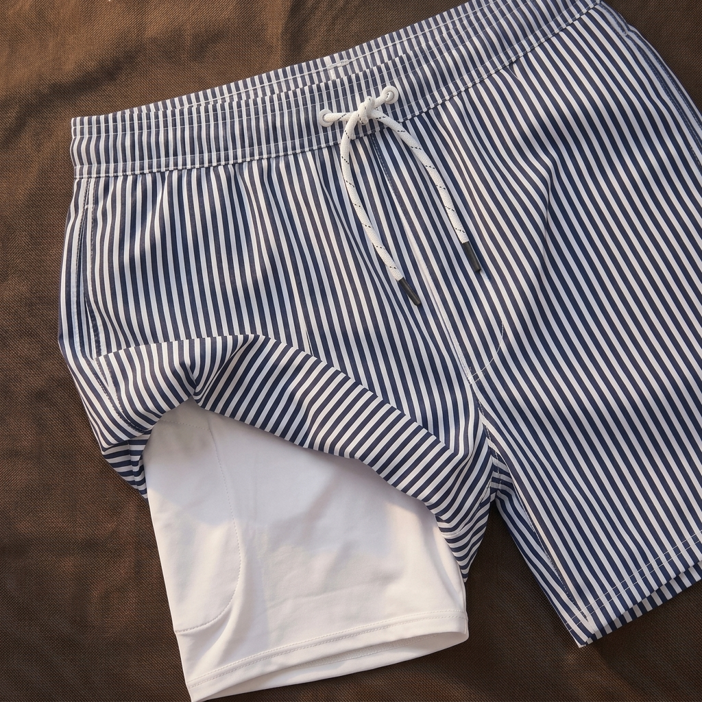 Moreton Comfort-Fit Shorts - Black Stripe