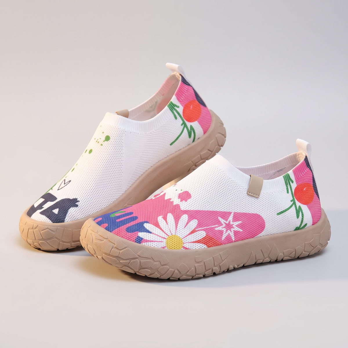 Naomi Hand-Painted Comfort Shoes - White