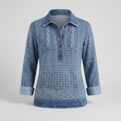 Nivelle Modern Half-Button Sweater - Blue