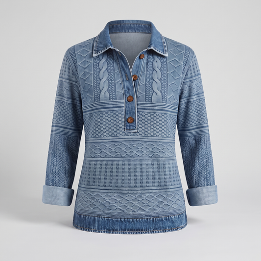Nivelle Modern Half-Button Sweater - Blue
