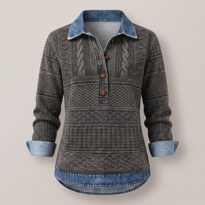 Nivelle Modern Half-Button Sweater - Grey