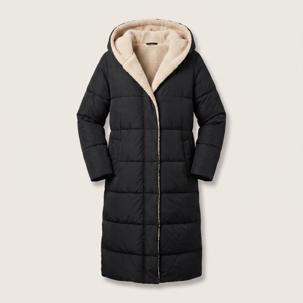 Noa Dual-Face Coat - Black