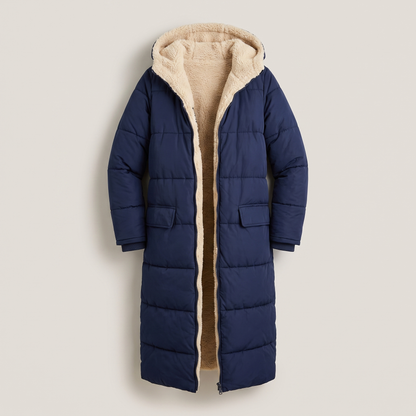 Noa Dual-Face Coat - Navy Blue