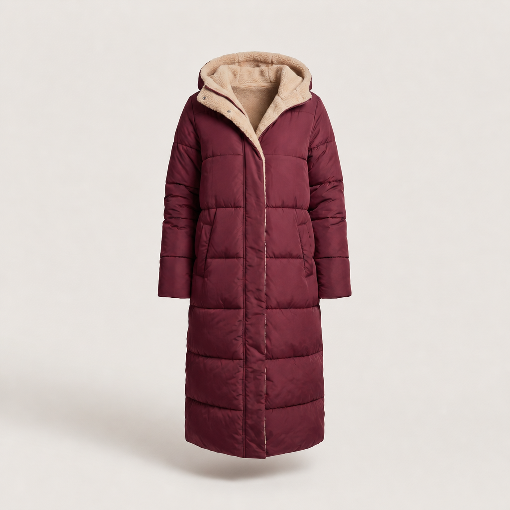 Noa Dual-Face Coat - Wine Red