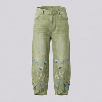 Norabelle Classic Linen Pants - Green