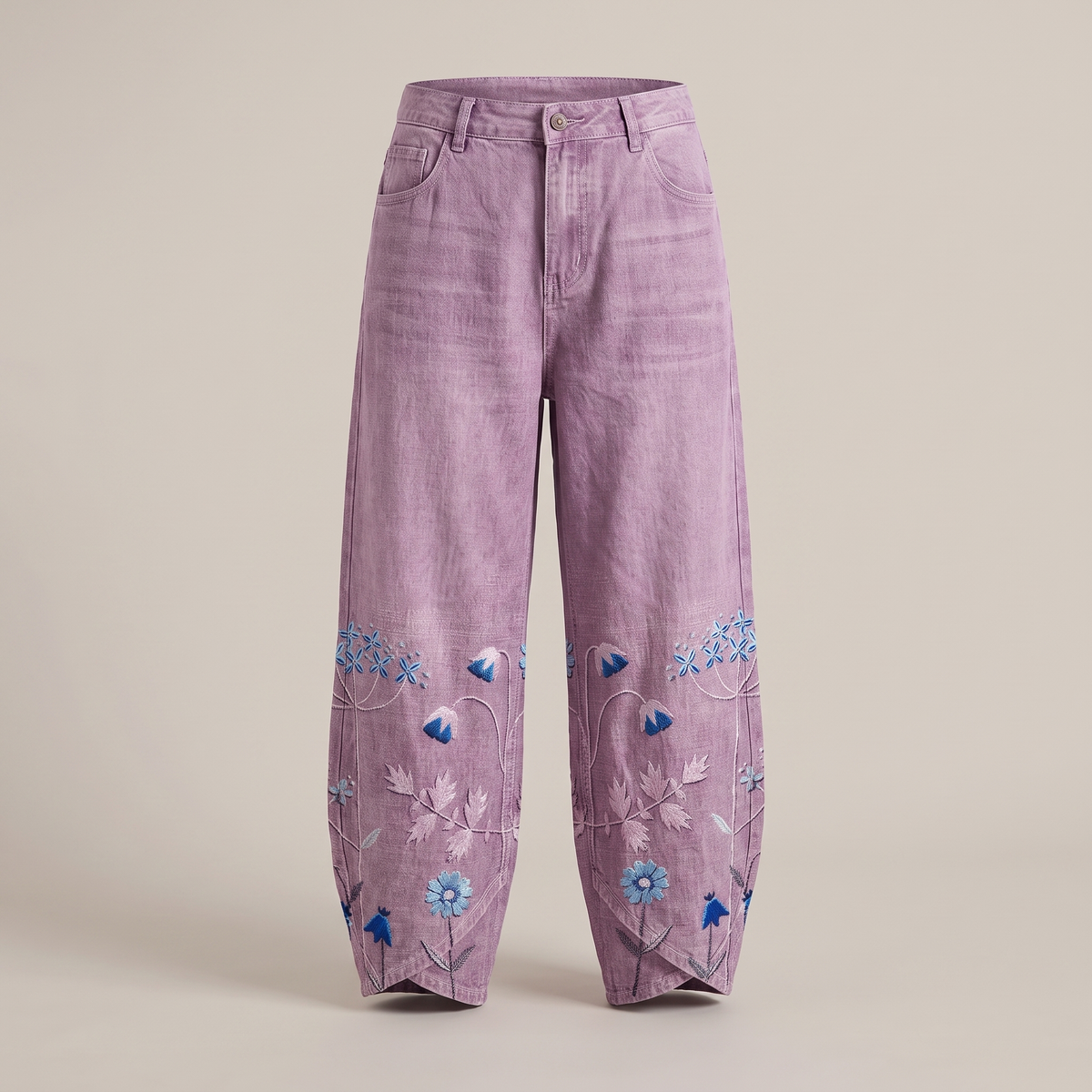 Norabelle Classic Linen Pants - Purple