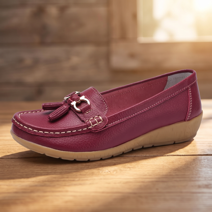 Norleigh Comfort Slip-On Shoes - Burgundy