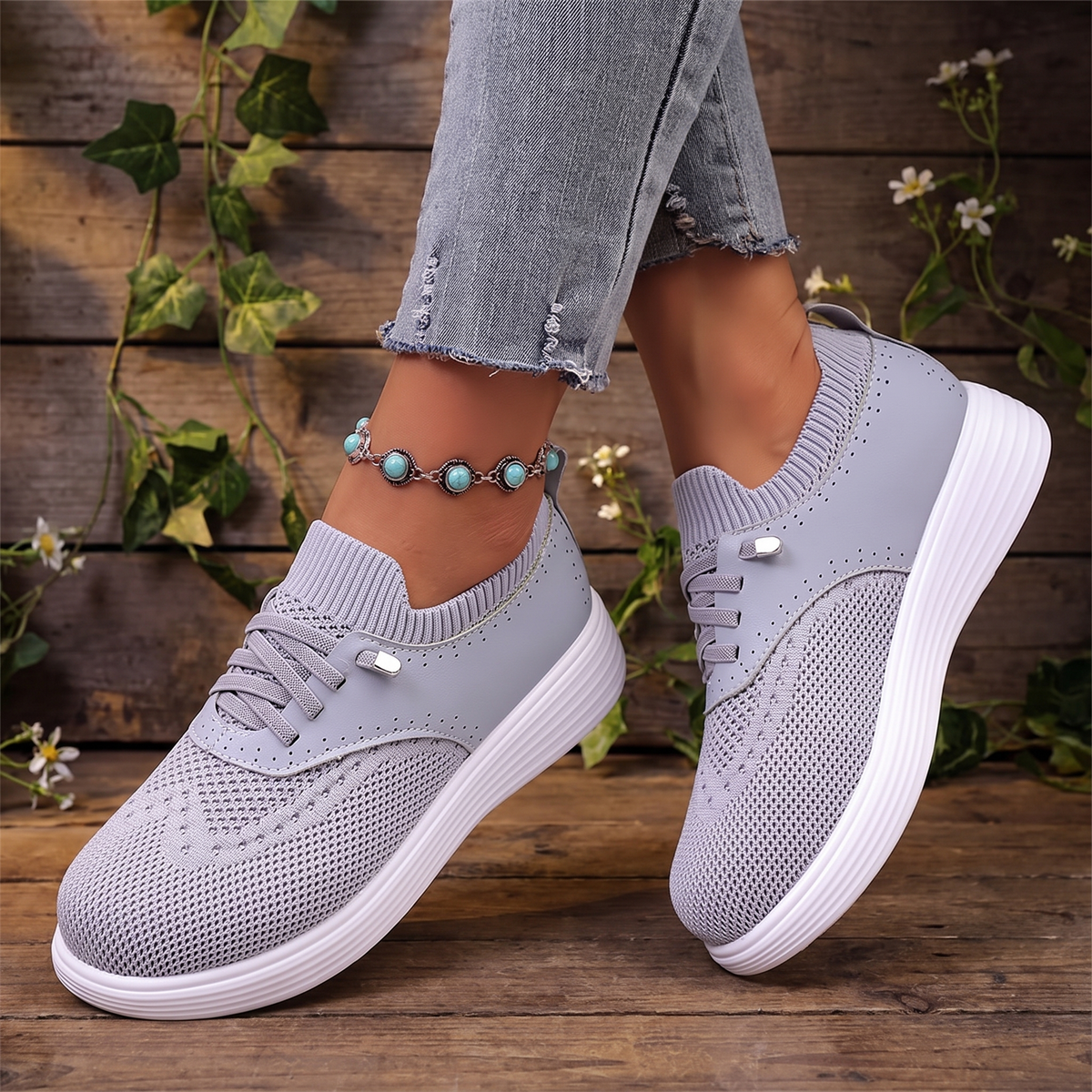 Norleigh No-Tie Comfort Shoes - Grey