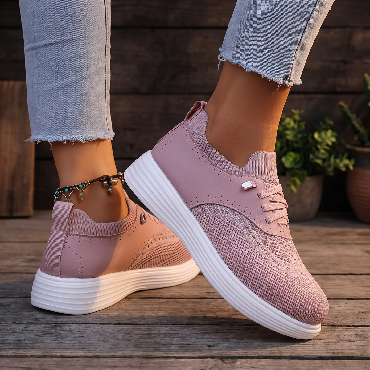 Norleigh No-Tie Comfort Shoes - Pink