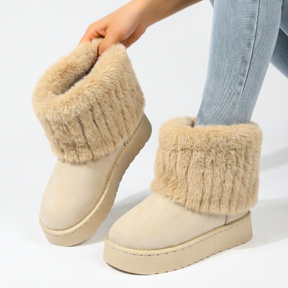 Norwick Faux Fur Boots - Beige