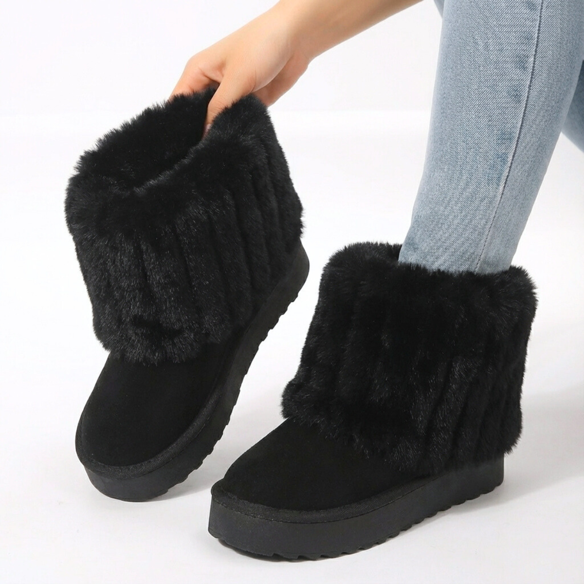 Norwick Faux Fur Boots - Black