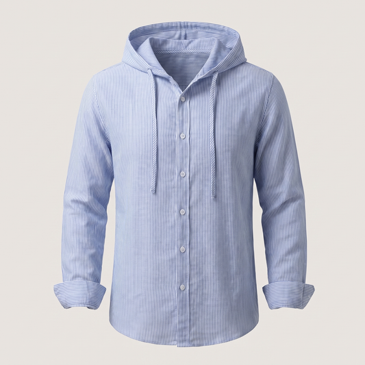 Nova Linen Hoodie - Blue
