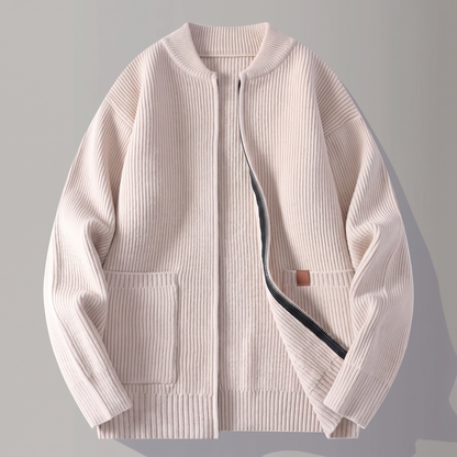 Nova Rib Knit Jacket - Beige