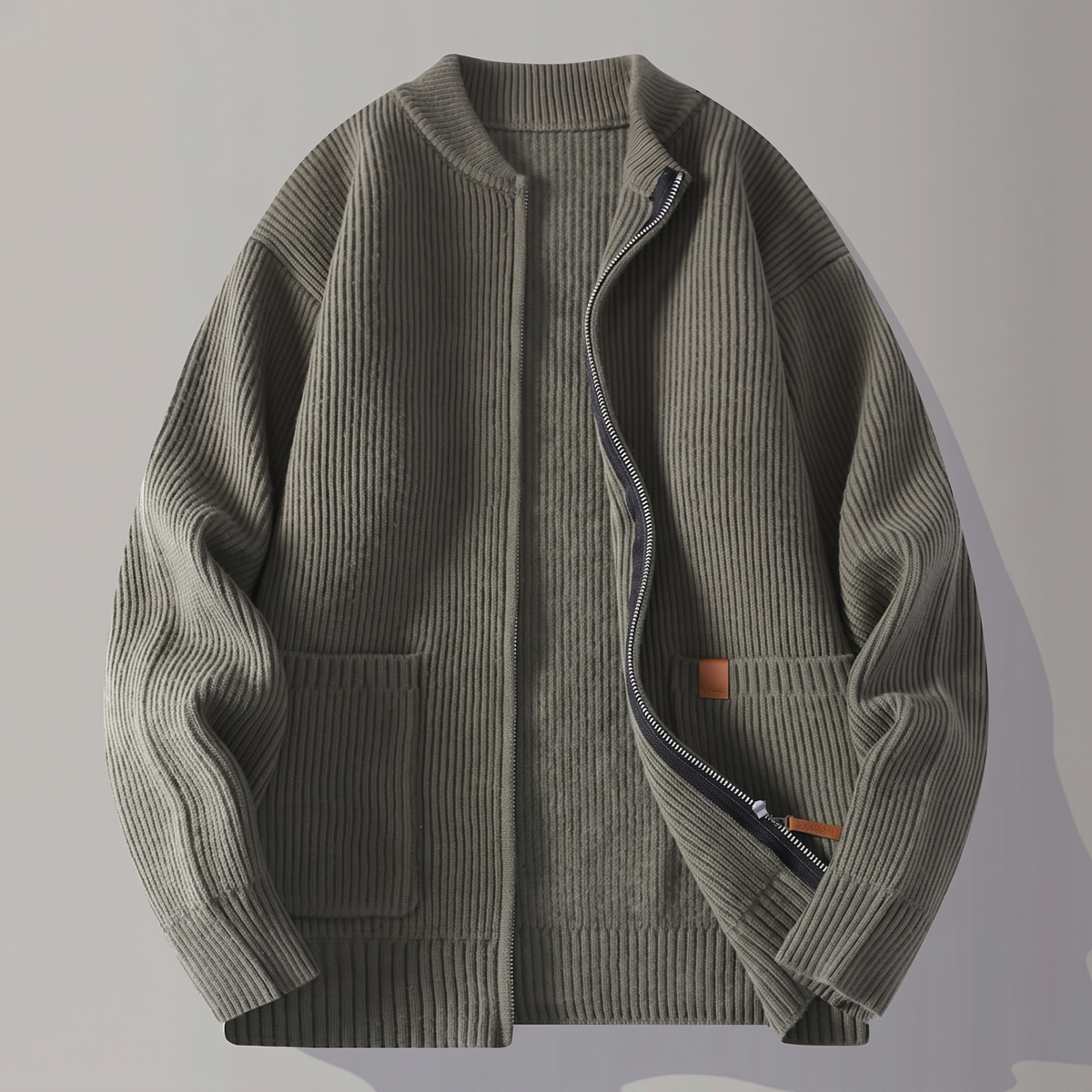Nova Rib Knit Jacket - Green