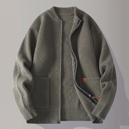 Nova Rib Knit Jacket - Green